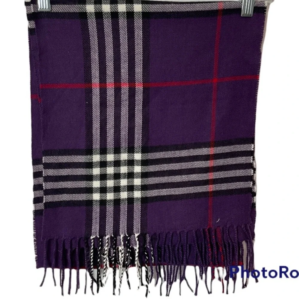 Plaid Cashmere Fringe Scarf